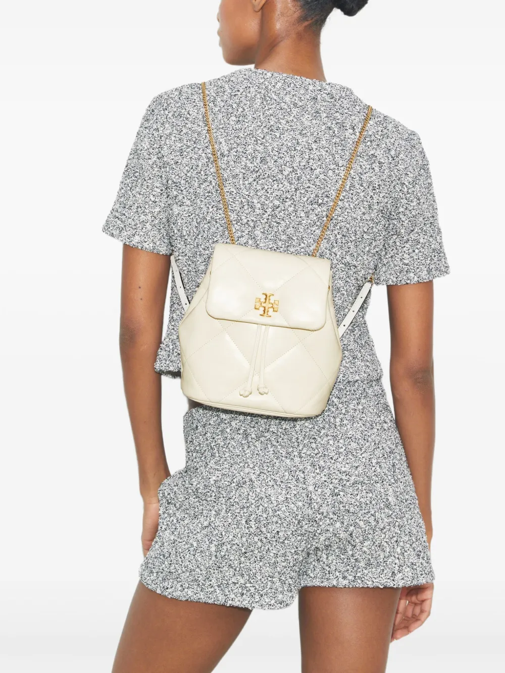 Tory Burch Kira gewatteerde leren rugzak - Wit