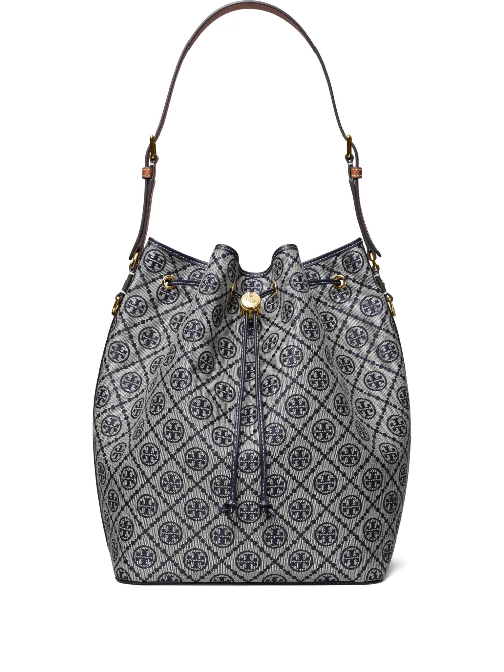Tory Burch T Monogram バケットバッグ - ブルー Tory Burch T Monogram バケットバッグ - ブルー