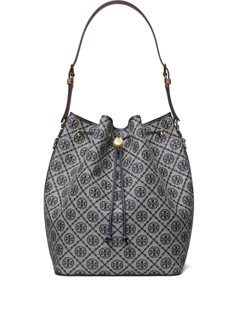 Tory Burch شنطة باكيت بنقش مونوغرام T