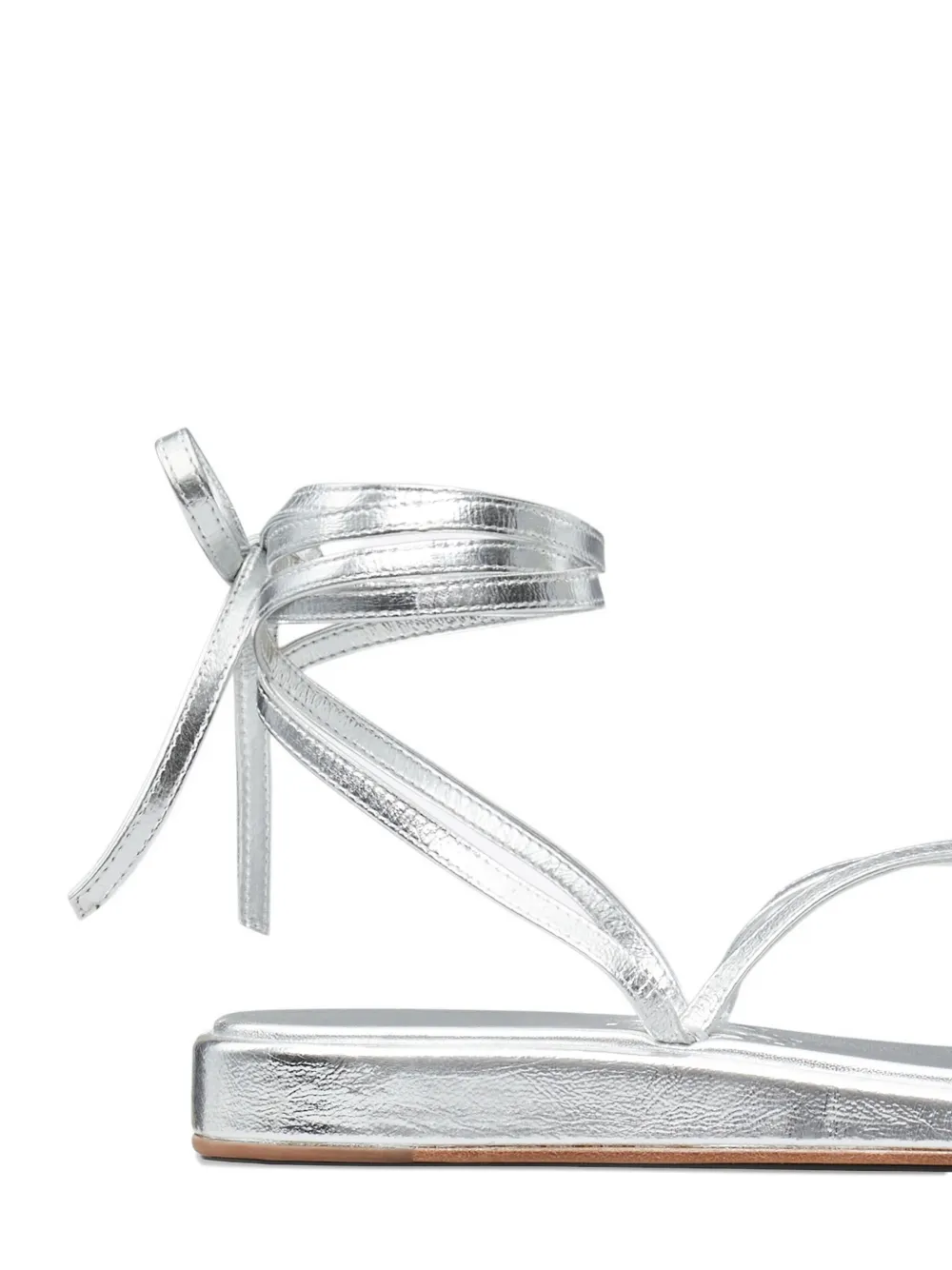 Tory Burch Capri metallic strappy sandals Silver