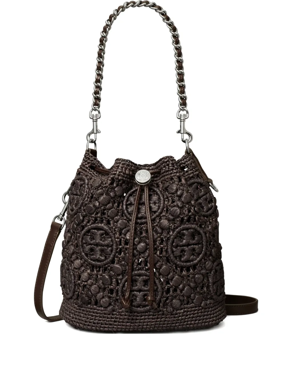 Tory Burch T Monogram バケットバッグ - ブラウン Tory Burch T Monogram バケットバッグ - ブラウン
