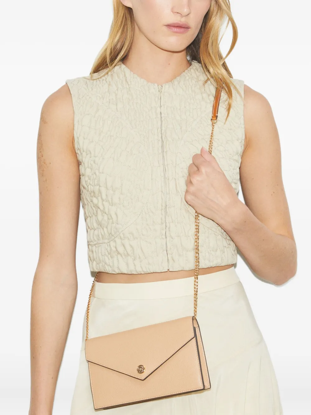 Tory Burch Portemonnee met ketting Bruin