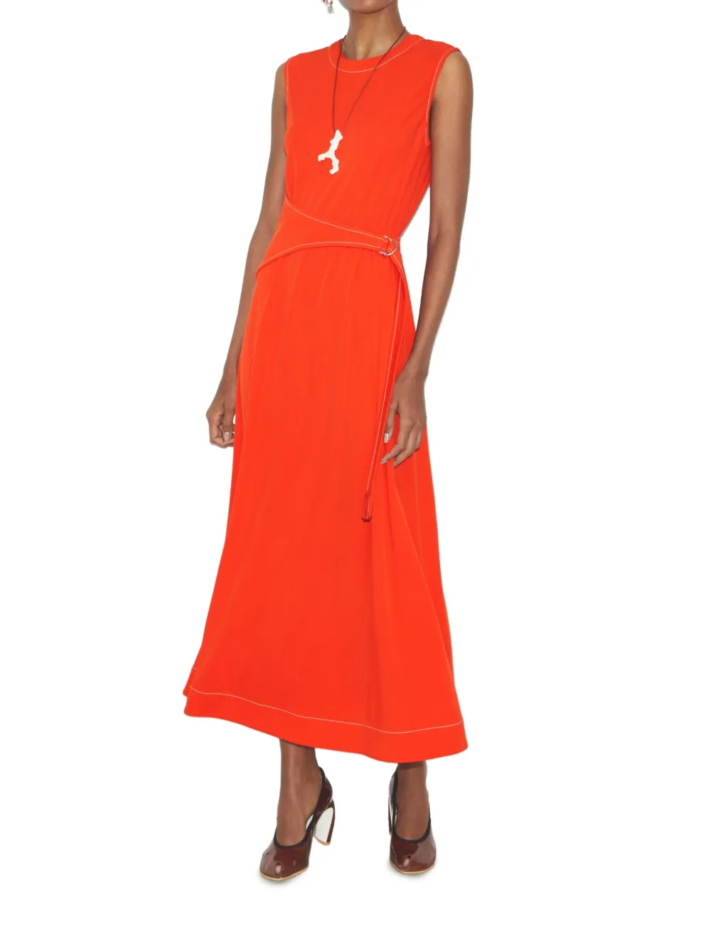 Tory Burch Mouwloze jurk met ceintuur - Oranje