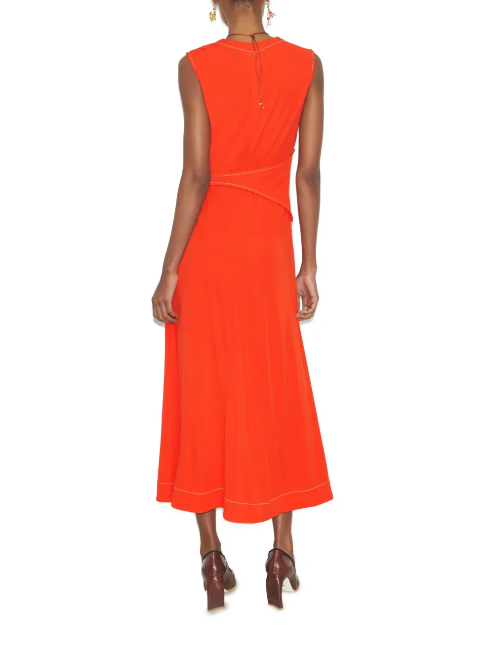 Tory Burch Mouwloze jurk met ceintuur Oranje