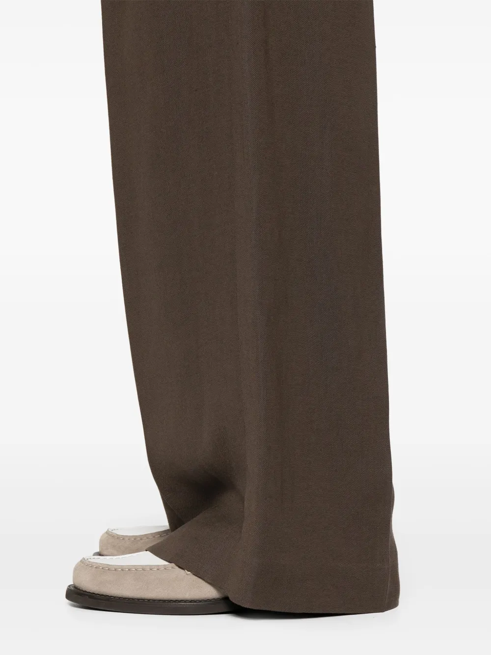 Brunello Cucinelli Broek met geplooid detail Bruin
