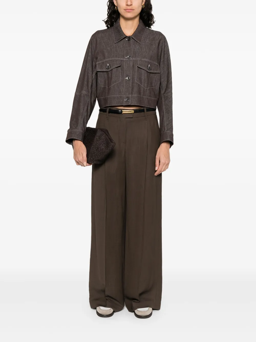 Brunello Cucinelli pleat-detailing trousers - Bruin