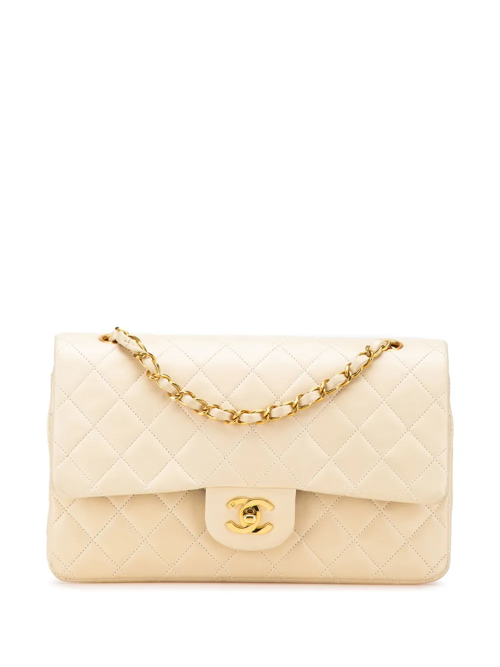 Pre-owned Chanel 1994-1996 Medium Classic Lambskin Double Flap Shoulder Bag
