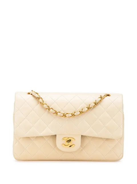 CHANEL Pre-Owned bolsa de hombro Classic mediana en piel de cordero con doble solapa 1994-1996