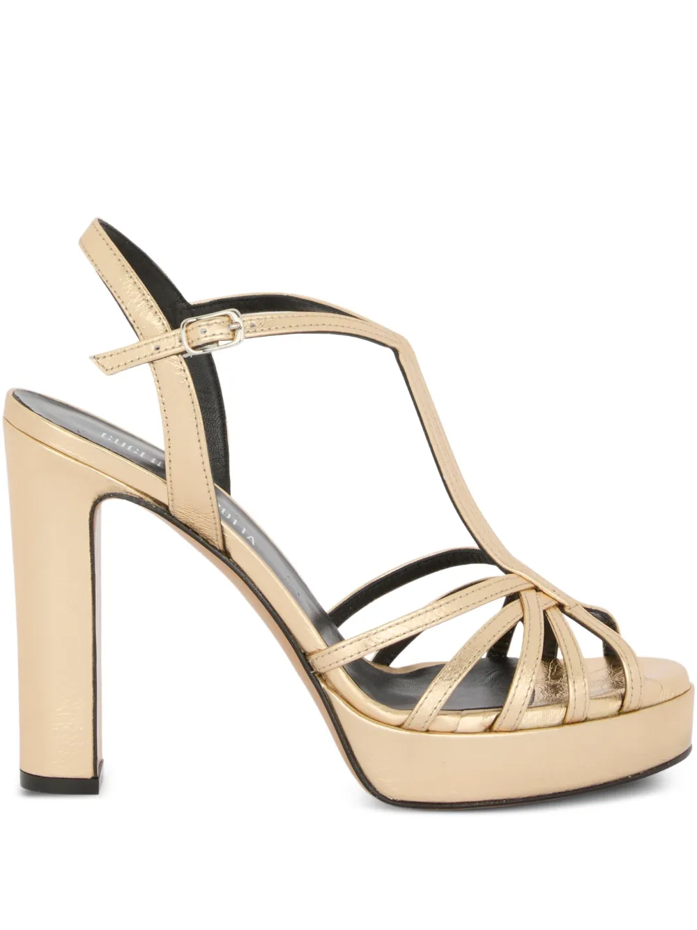 GUGLIELMO ROTTA Garnet strappy platform sandals Goud