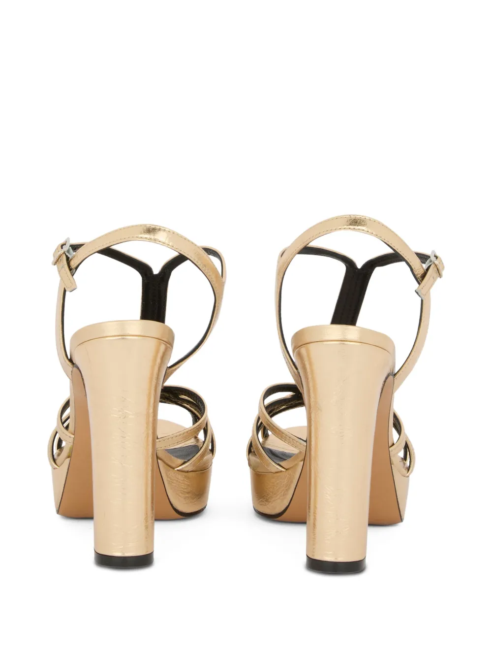 GUGLIELMO ROTTA Garnet strappy platform sandals Goud