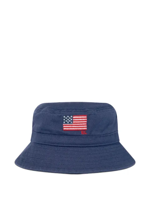 POLO RALPH LAUREN KIDS flag-embroidered bucket hat