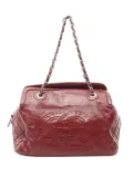 CHANEL Pre-Owned 2009-2010 CC Lambskin Timeless Frame tote bag - Red