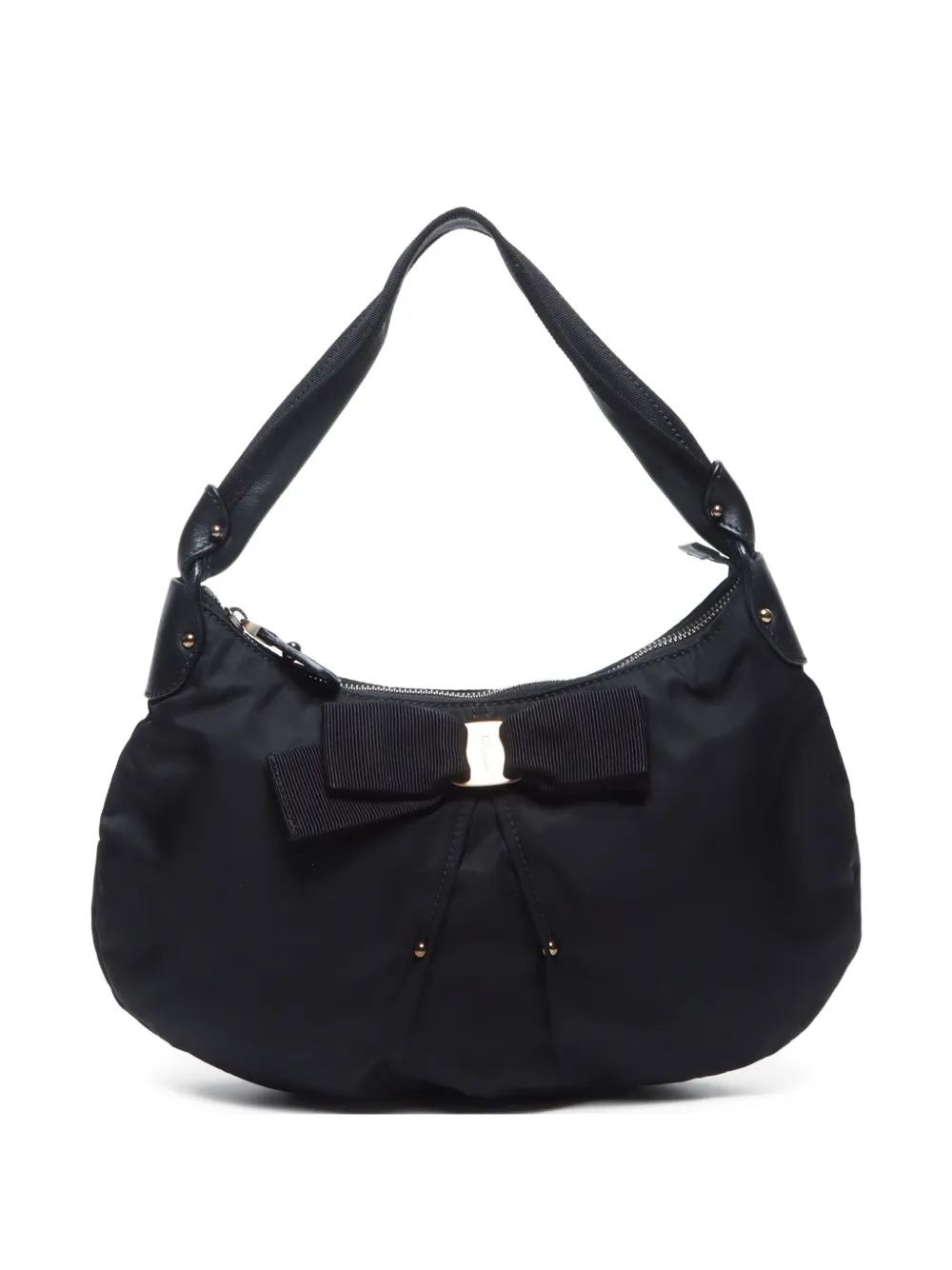 Ferragamo Pre-Owned 2000-2020 リボン ショルダーバッグ - ブラック Ferragamo Pre-Owned 2000-2020 リボン ショルダーバッグ - ブラック