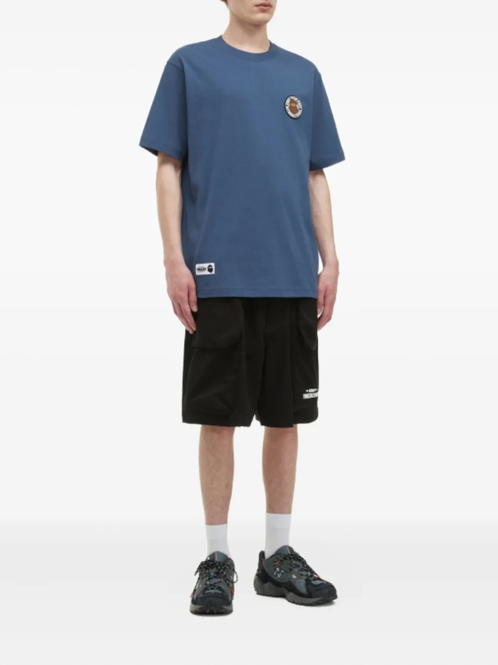 FINGERCROXX T-shirt met geborduurd logo - Blauw
