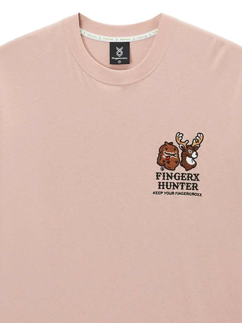 FINGERCROXX T-shirt met geborduurd logo - Roze