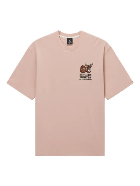 FINGERCROXX logo-embroidered T-shirt