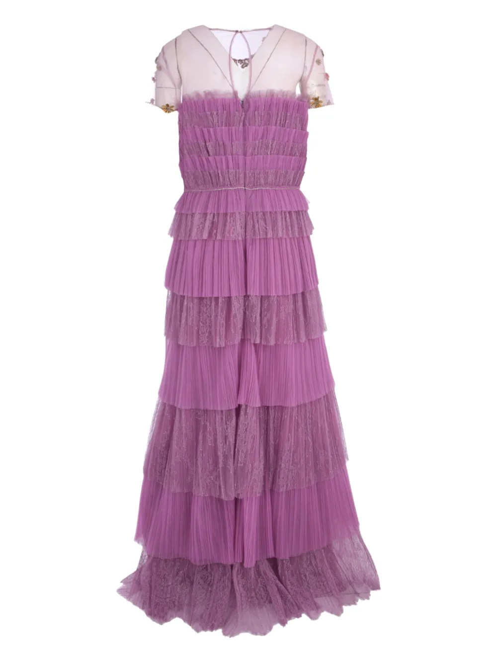 Costarellos Sammie Plisse Tiered Dress In Purple