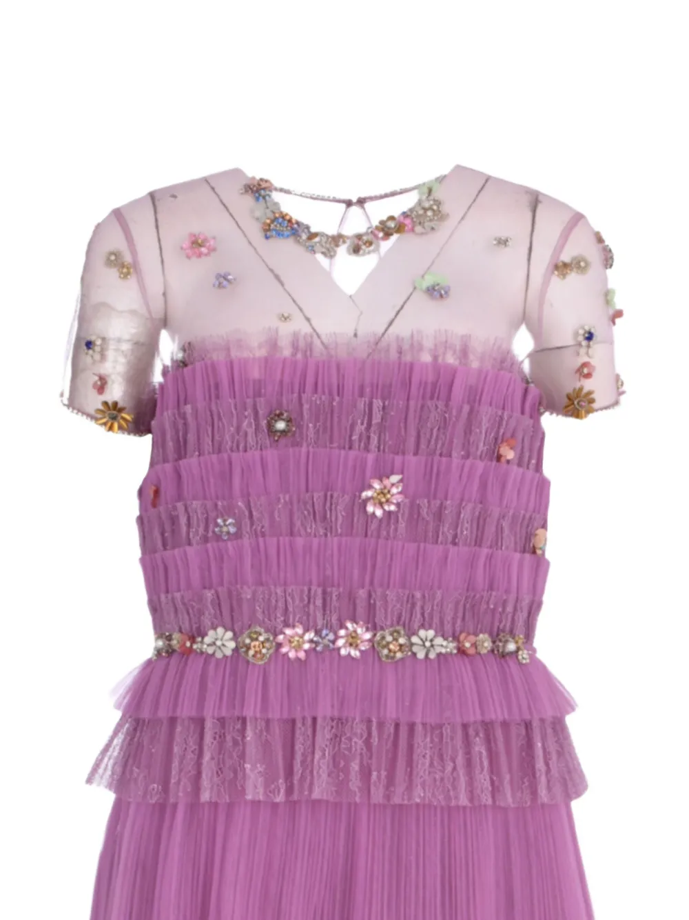 Costarellos Sammie Plisse Tiered Dress In Purple