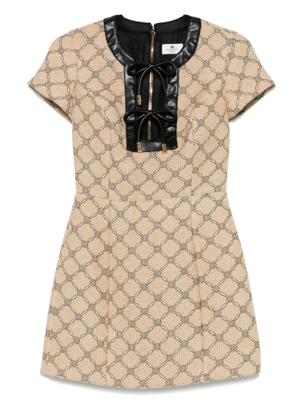 Elisabetta Franchi Jurk met monogram-jacquard Beige