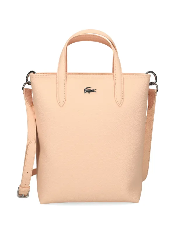 Lacoste Mini Textured Leather Tote Bag Pink FARFETCH JO