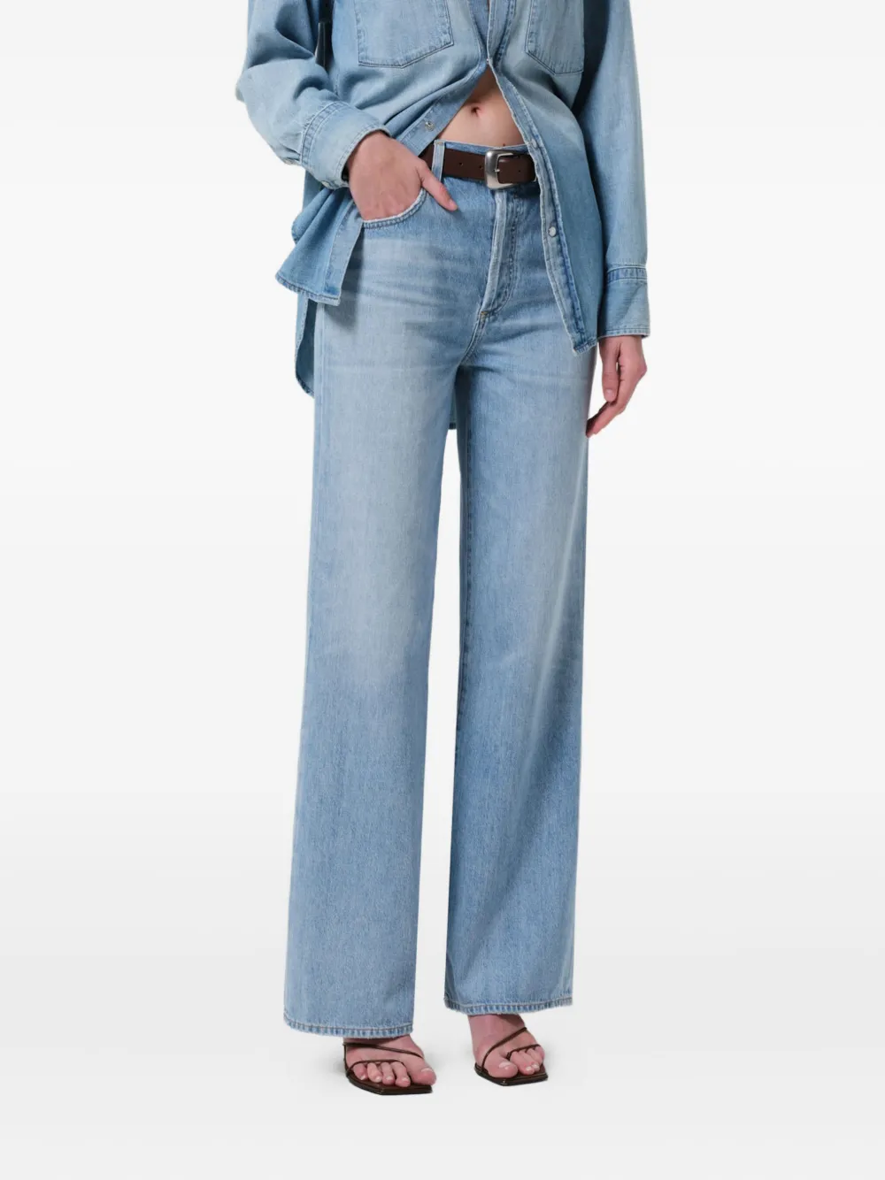 Citizens of Humanity whiskering-effect jeans Blauw