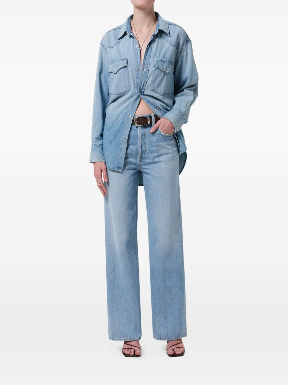 Citizens of Humanity whiskering-effect jeans Blauw