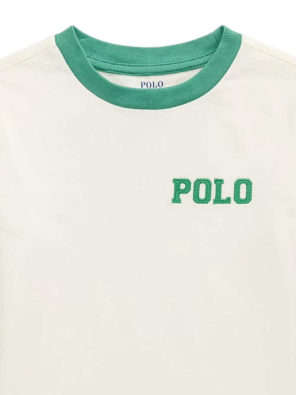 POLO RALPH LAUREN KIDS Katoenen T-shirt met geborduurd logo Beige