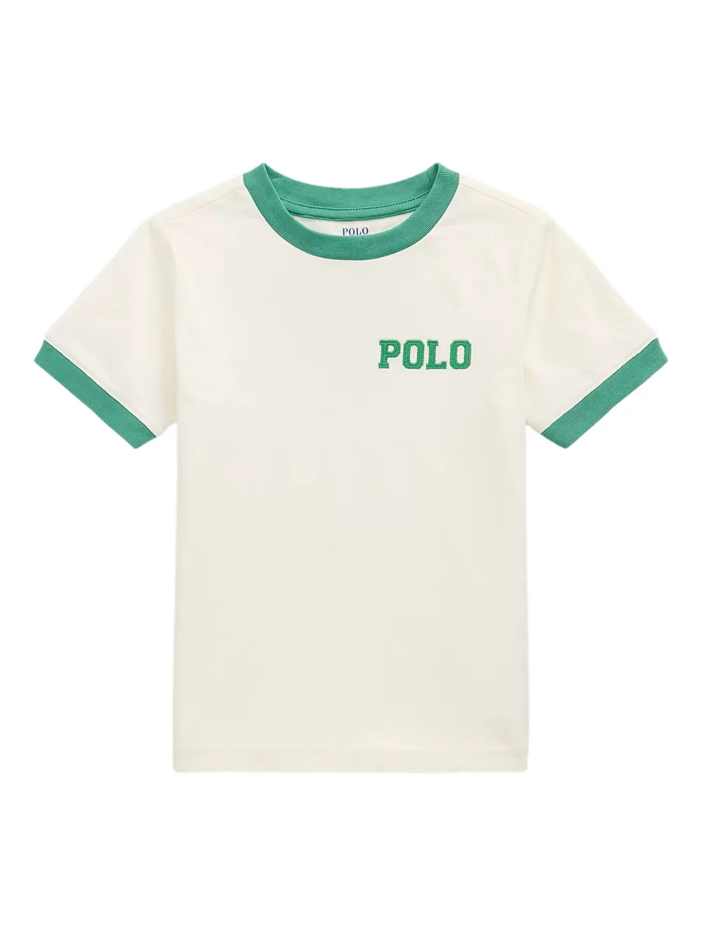 POLO RALPH LAUREN KIDS Katoenen T-shirt met geborduurd logo Beige