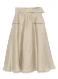 Fay linen-blend skirt - Brown