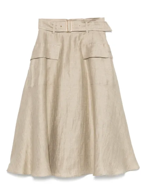 Fay linen-blend skirt