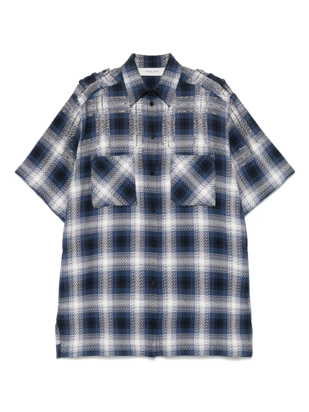 Golden Goose Geruite katoenen jurk Blauw