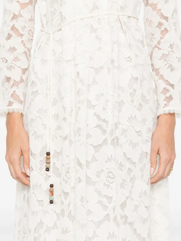 ZIMMERMANN レースミディドレス ZIMMERMANN Ottie レースミディ ドレス | ニュートラル