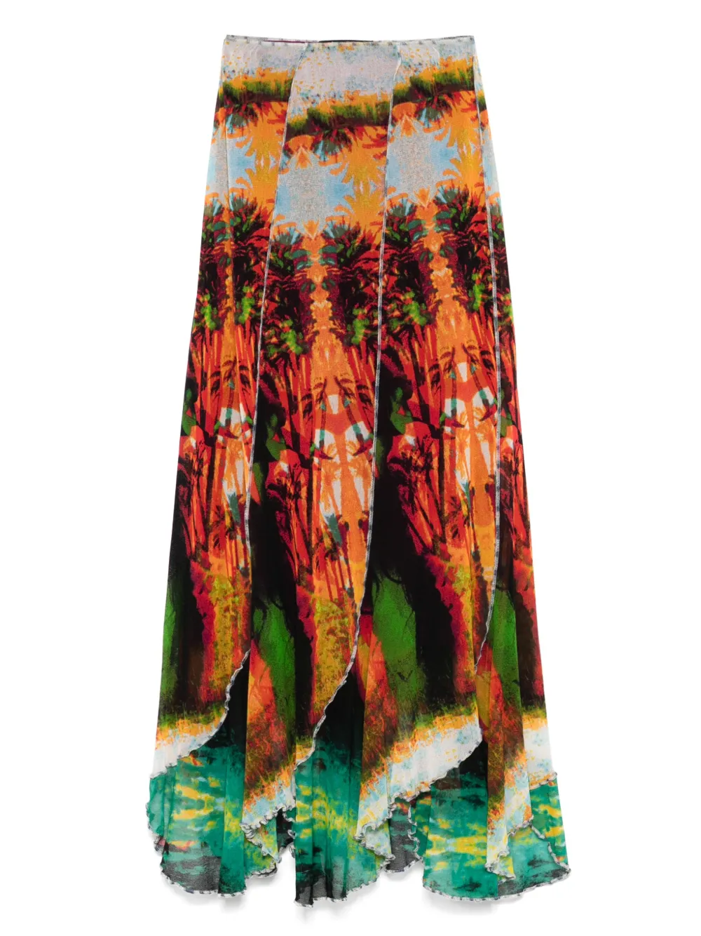 Jean Paul Gaultier Pre-Owned falda larga con estampado gráfico 2000 | naranja | Image 1