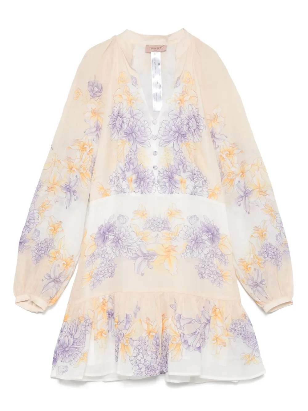 TWINSET Katoenen jurk met bloemenprint Geel