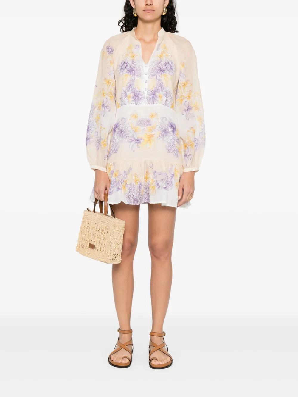 TWINSET floral-print cotton dress - Geel