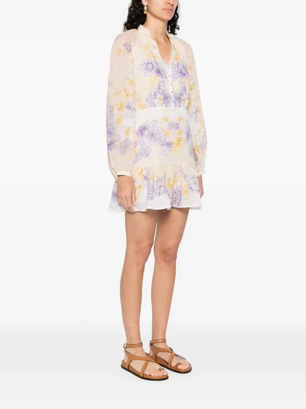 TWINSET Katoenen jurk met bloemenprint Geel