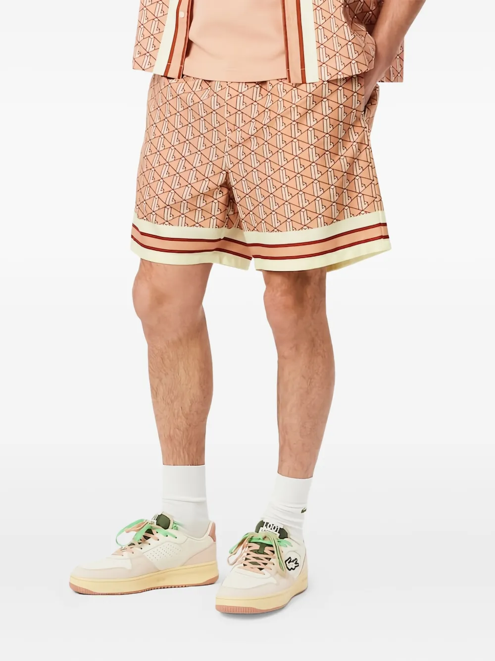 Lacoste monogram print shorts | Khaki Shorts | Image 2