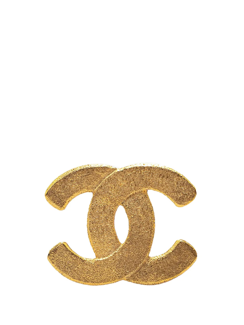 CHANEL Pre-Owned 1980-1990 Gold Plated CC Brooch costume brooch | Gold | Image 1