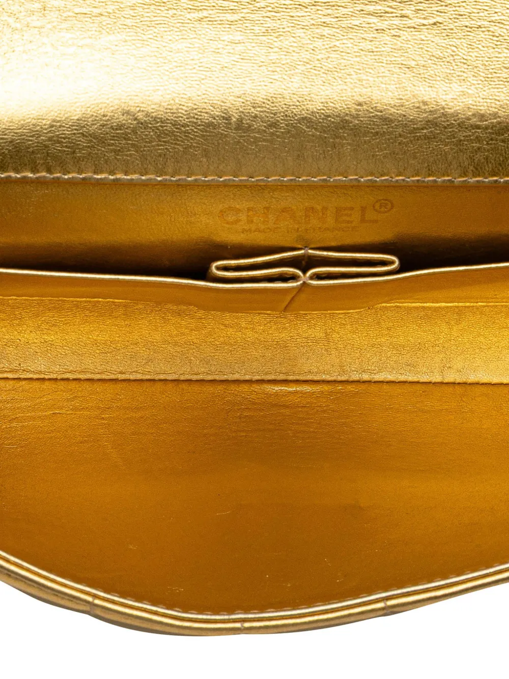 Pre-owned Chanel 2002-2003 Cc Choco Bar Metallic Lambskin Flap Shoulder Bag