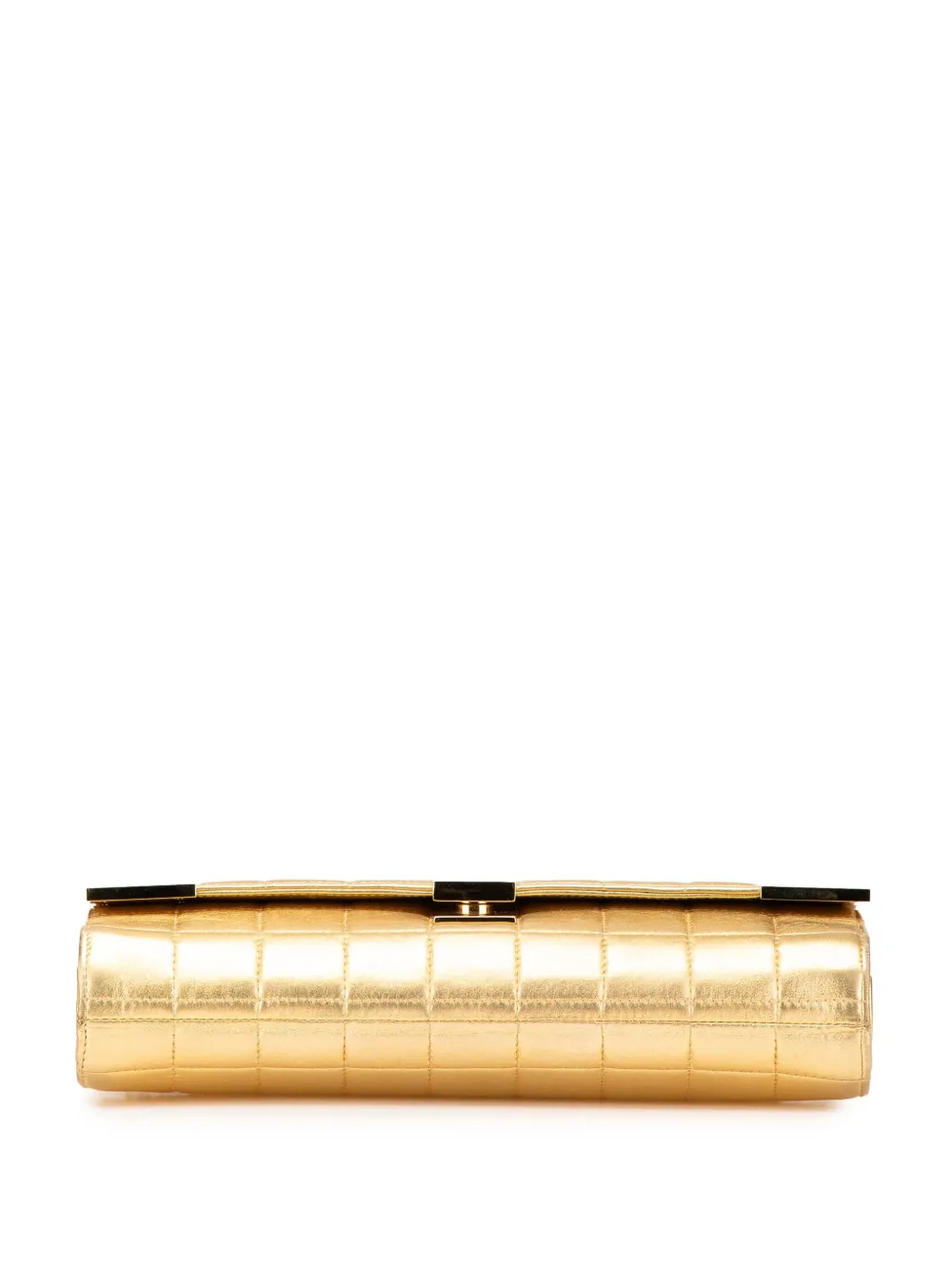 Pre-owned Chanel 2002-2003 Cc Choco Bar Metallic Lambskin Flap Shoulder Bag