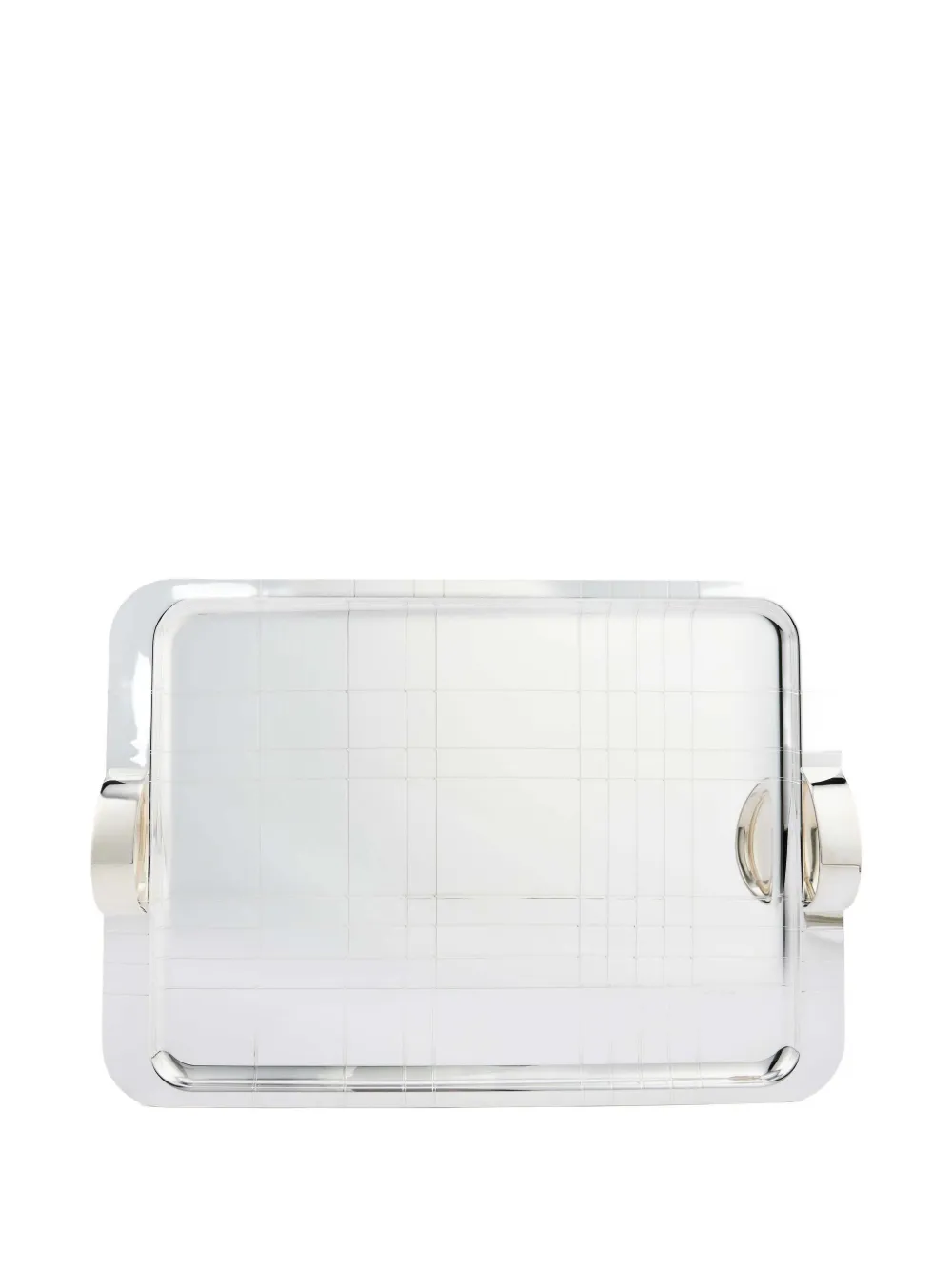Christofle Graphik rectangular serving tray (45cm x 32cm) | Silver | Image 1