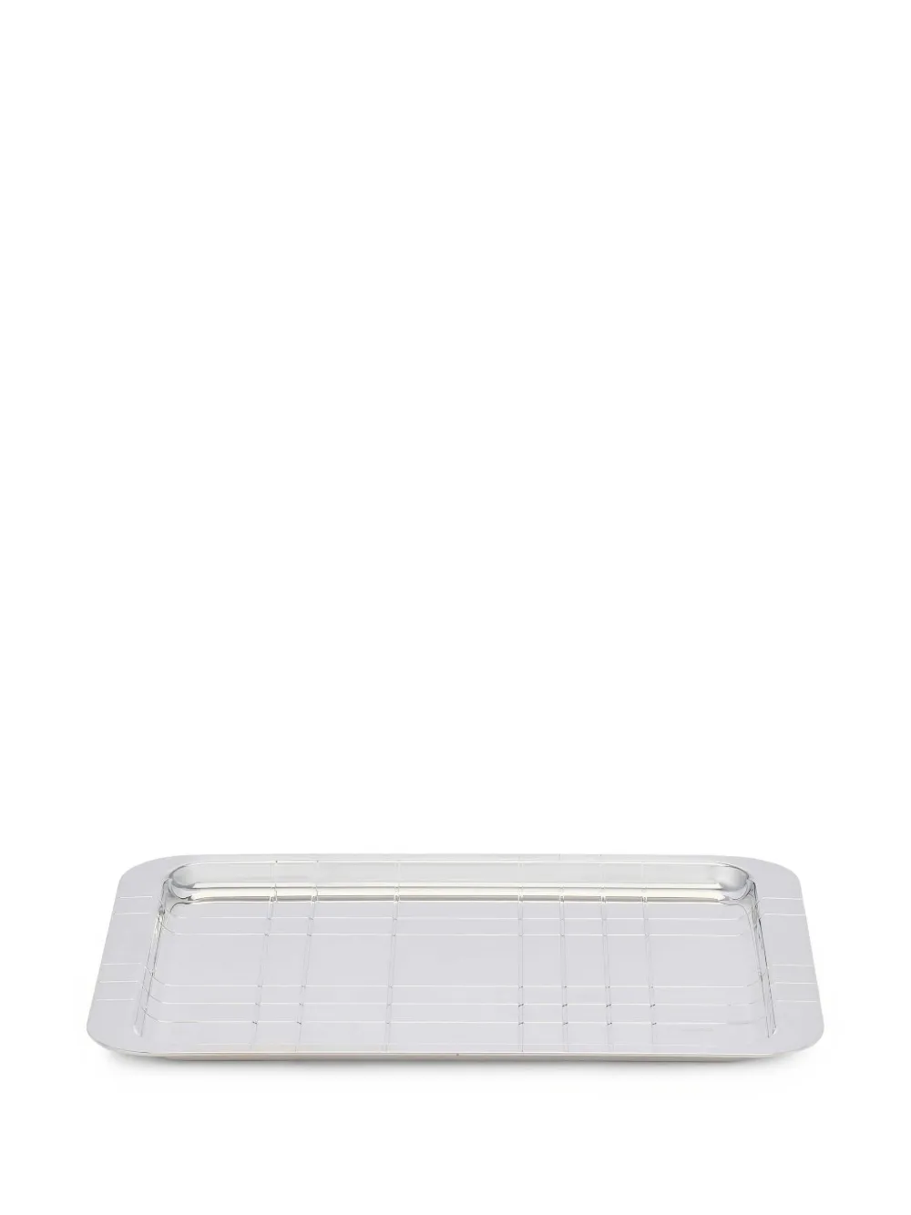 Christofle Graphik grid-pattern serving tray (21cm x 30cm) | Serveware | Image 2