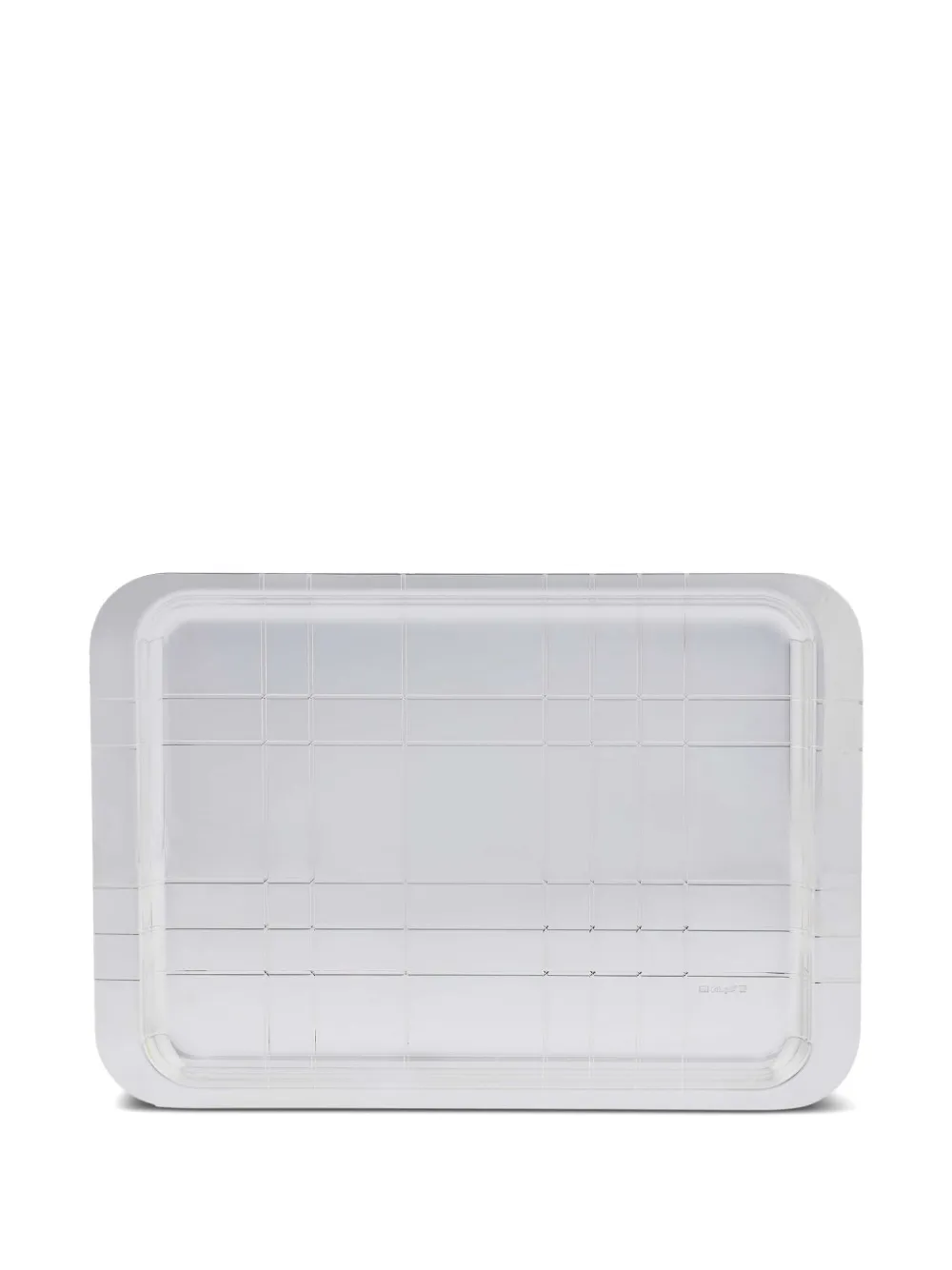 Christofle Graphik grid-pattern serving tray (21cm x 30cm) | Silver | Image 1
