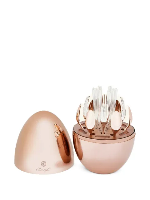 Christofle egg-shaped case cutlery set