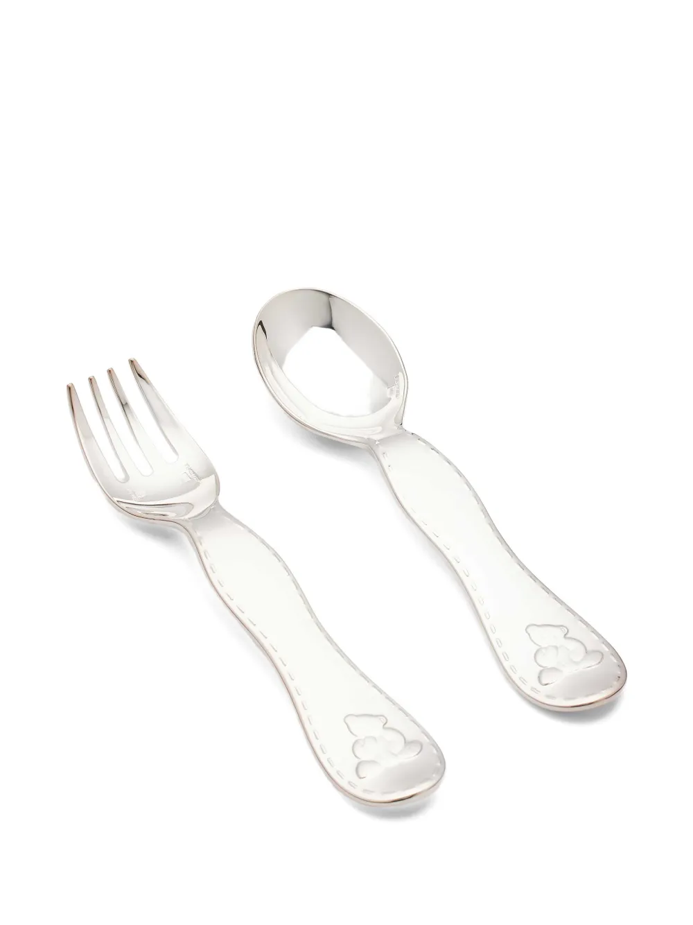 Christofle Charlie Bear stitched-detailing set (set of two) | Silver | Image 1