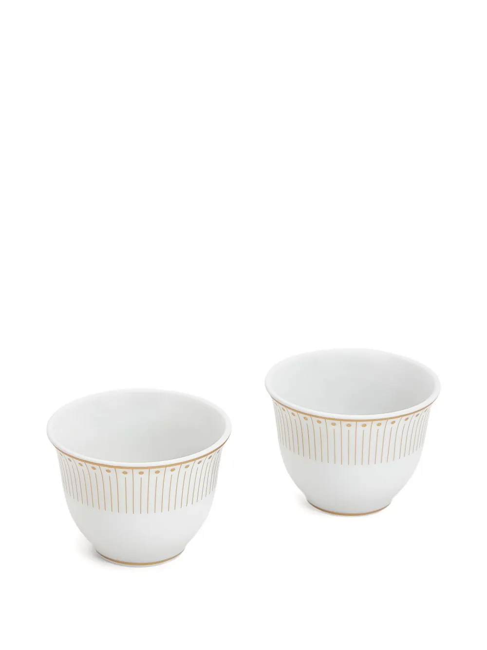 Christofle gold-line porcelain coffee cups set | White | Image 1