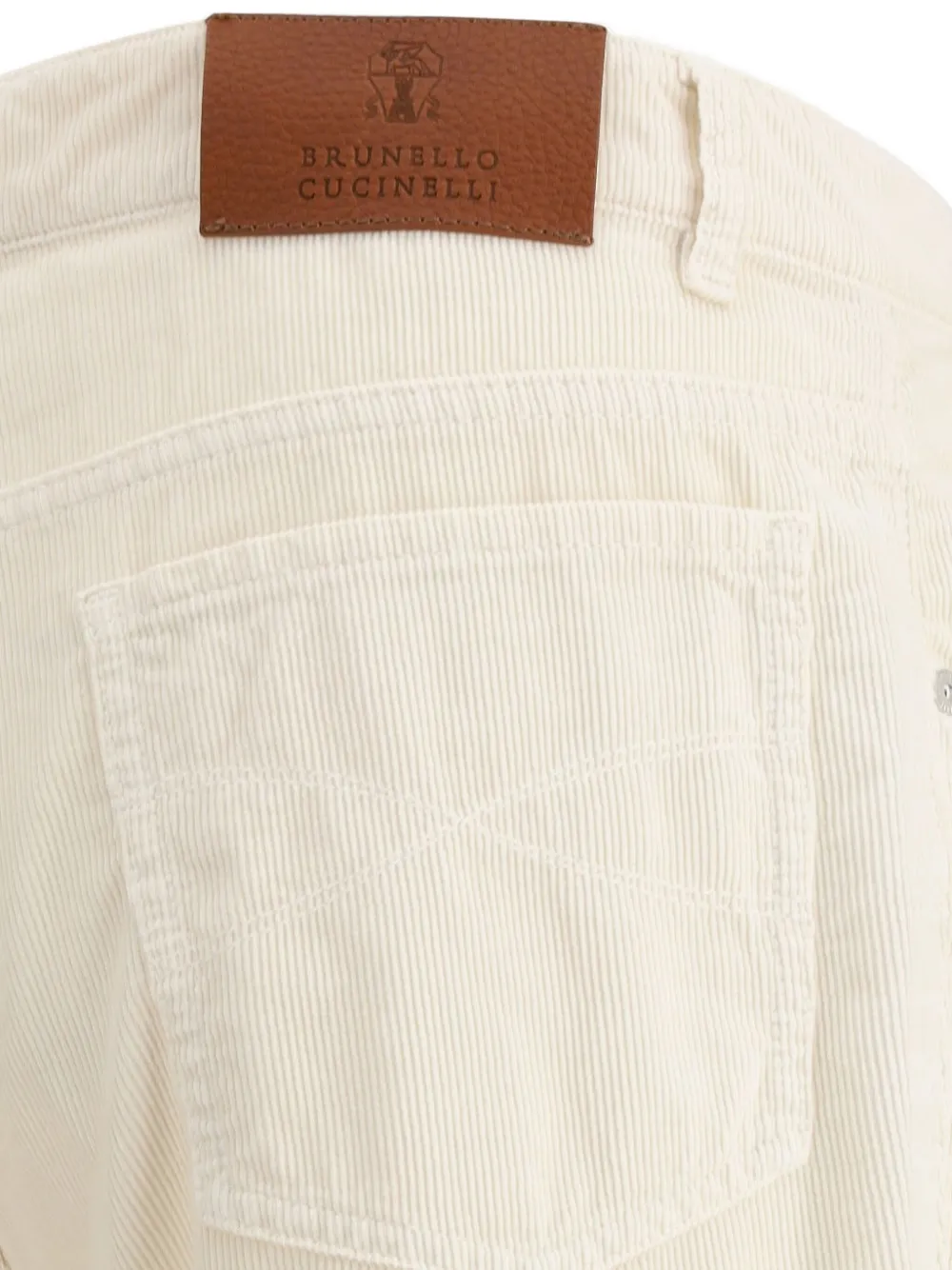 Brunello Cucinelli Ribfluwelen broek Wit