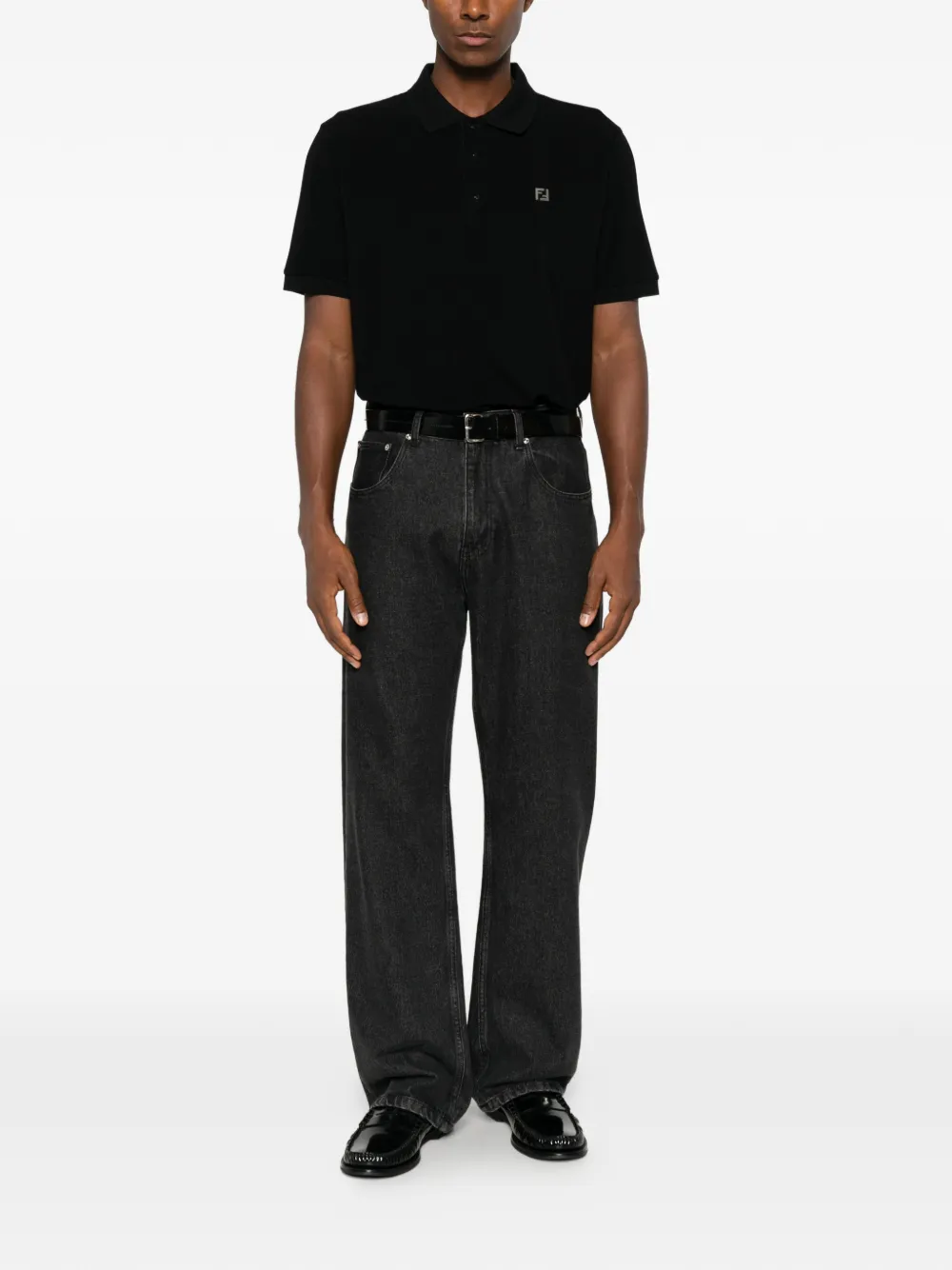 FENDI Piqué poloshirt Zwart