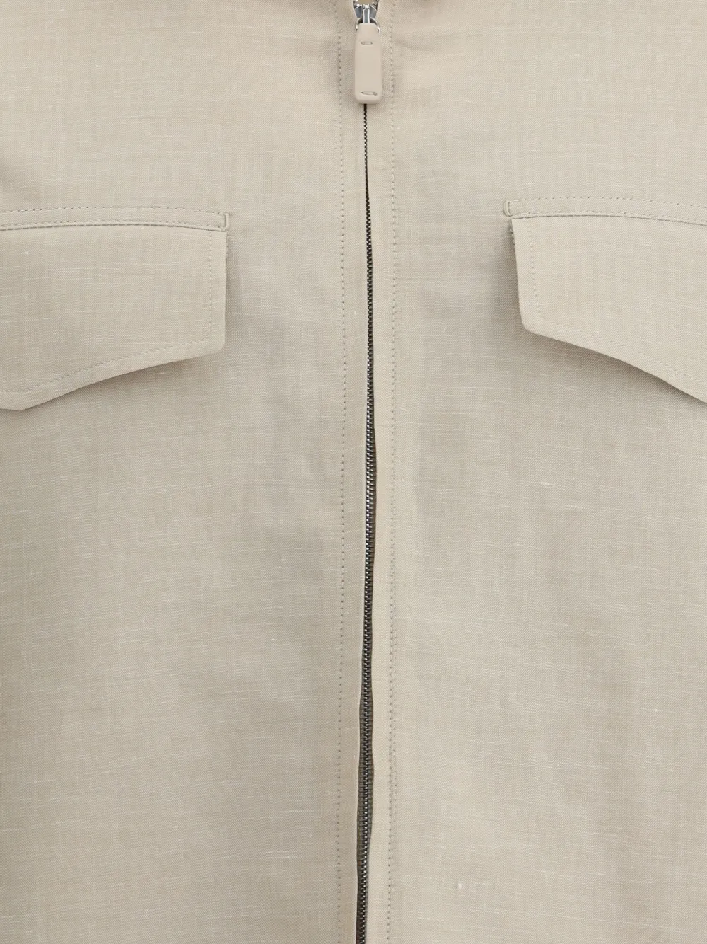 Zegna Shirtjack met rits Beige