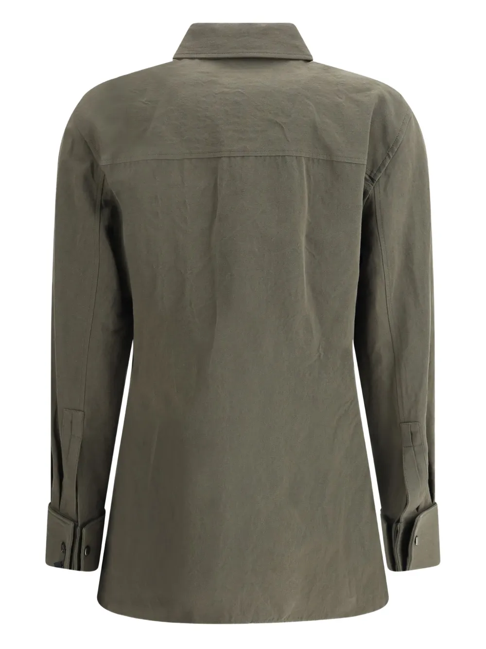 Saint Laurent logo-embroidered shirt - Groen
